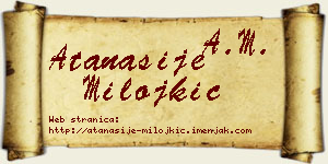 Atanasije Milojkić vizit kartica